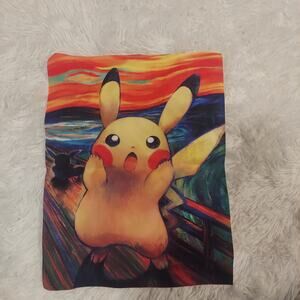 The Scream Pikachu Print art canvas pokemon bright colorful